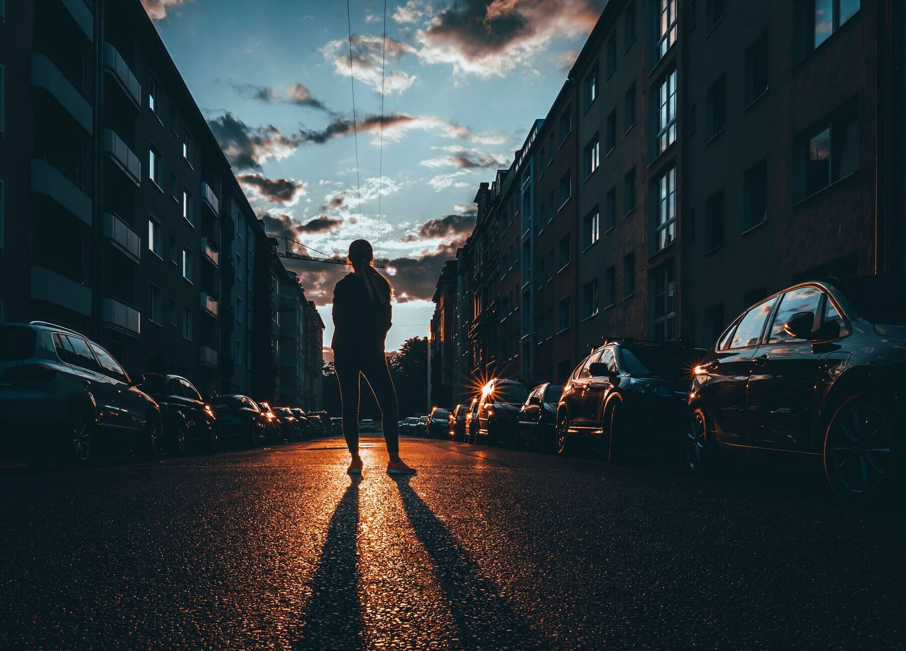 Silhouette Of A Female Standing On The City Street 2023 11 27 05 28 15 Utc
