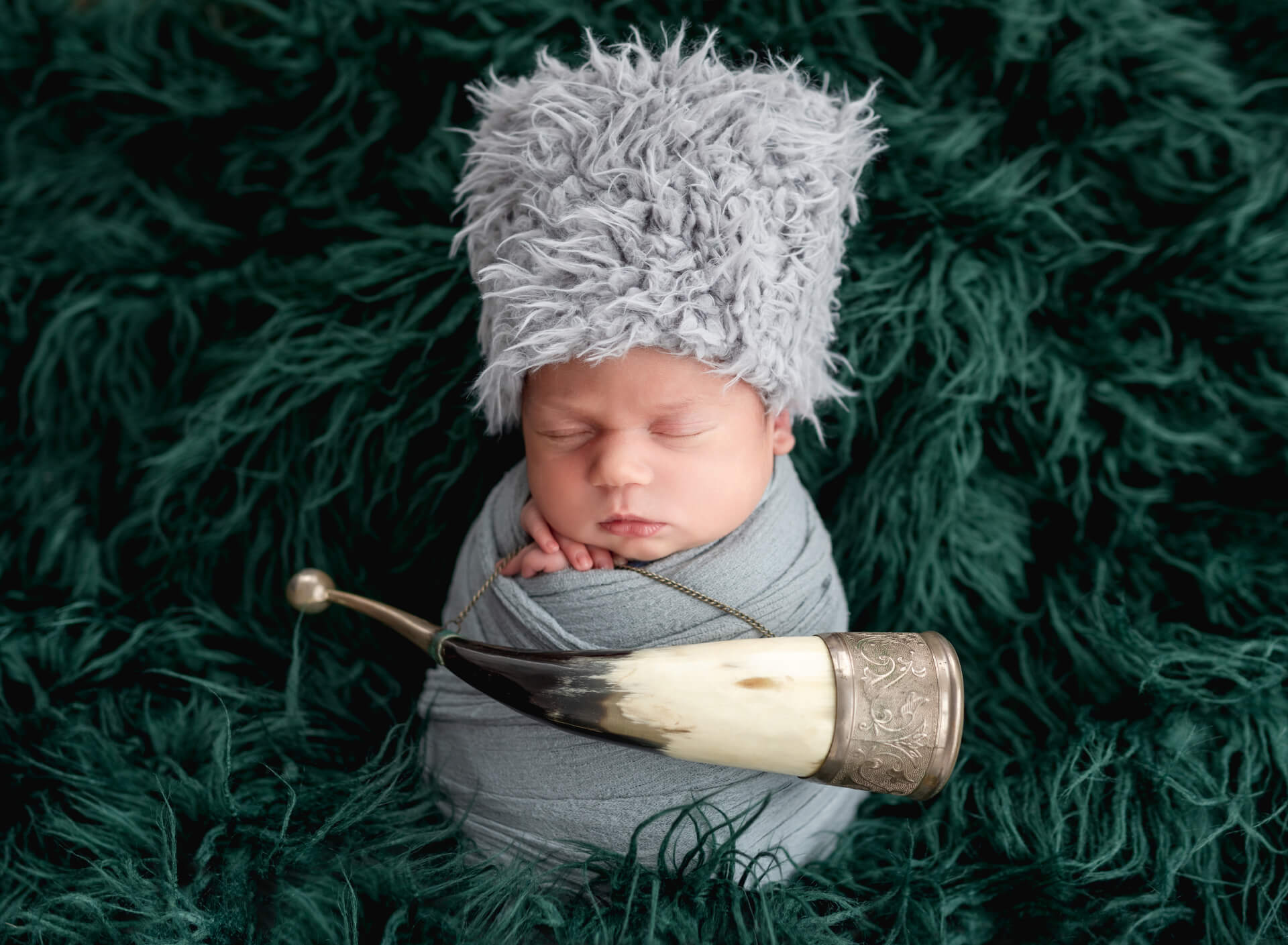 Newborn In Costume Of Steppe Warrior V2